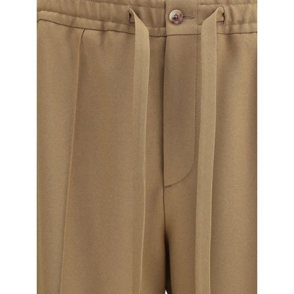 Valentino Brown Polyester Casual Pants
