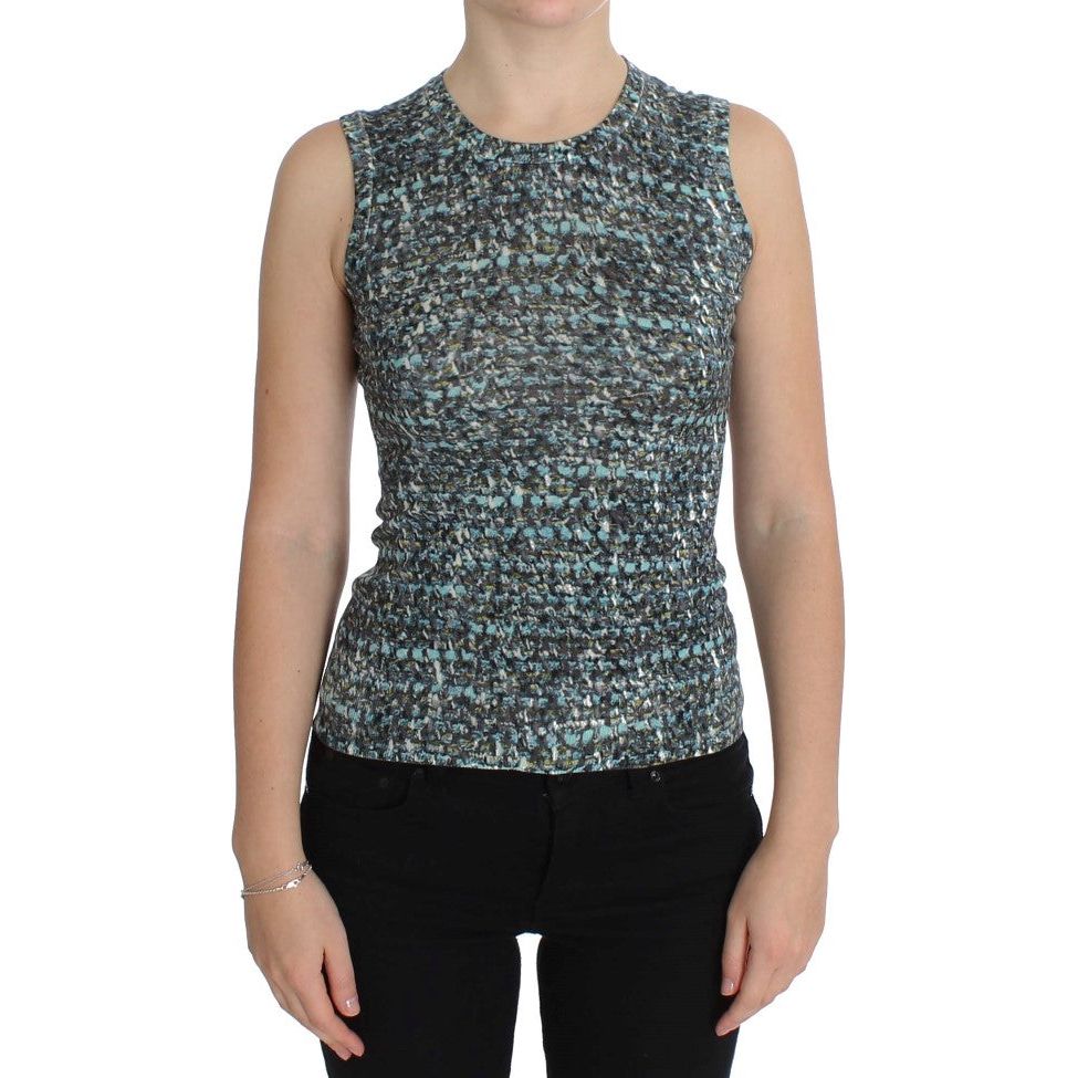 Dolce & Gabbana Elegant Blue Wool Vest Pullover Top Dolce & Gabbana