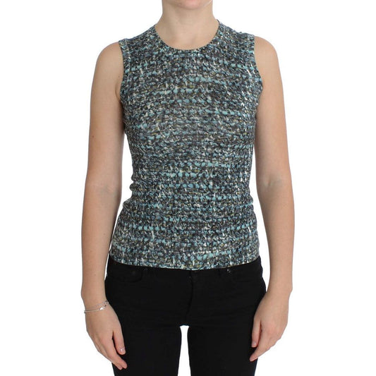 Dolce & Gabbana Elegant Blue Wool Vest Pullover Top Dolce & Gabbana