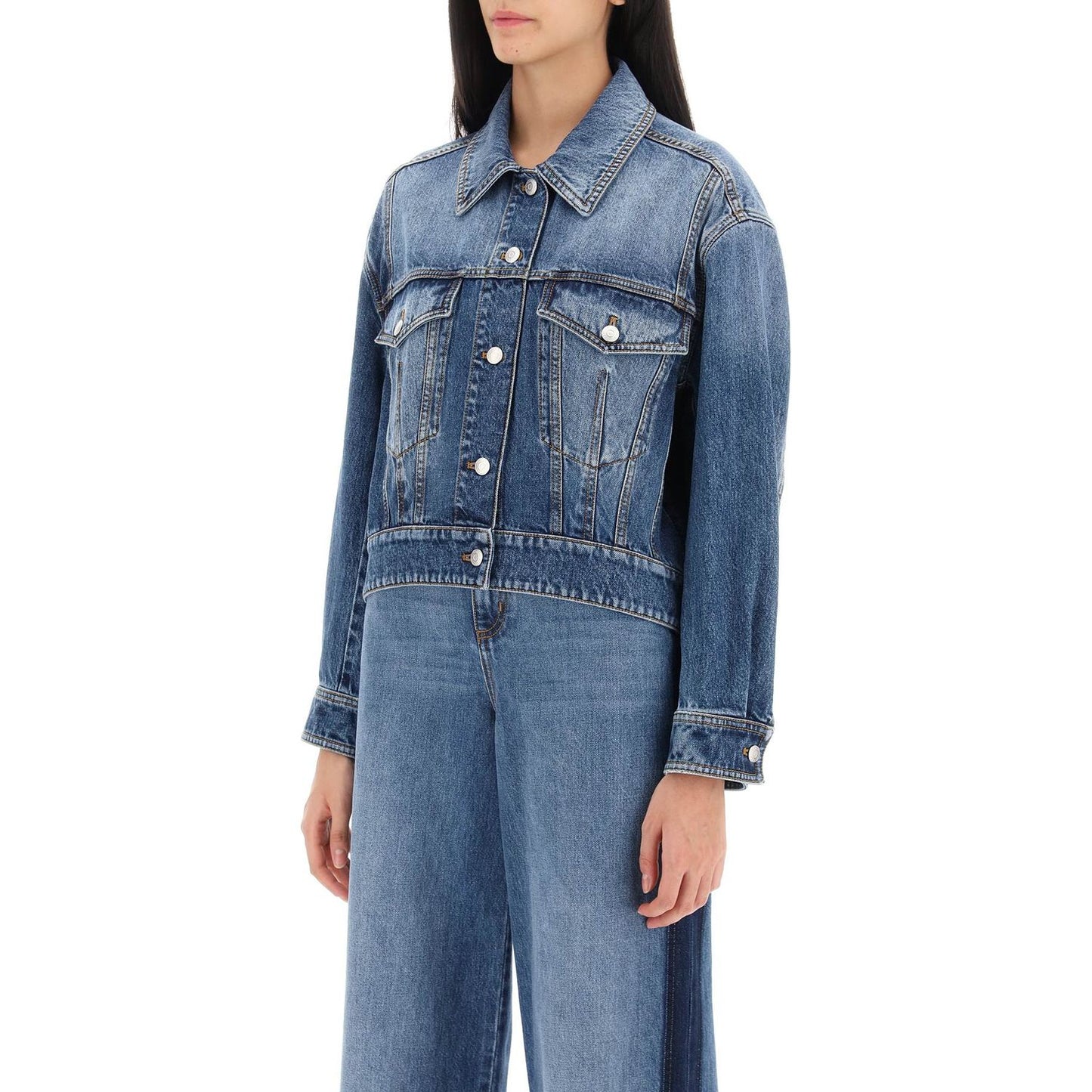 Alexander Mcqueen denim cocoon jacket