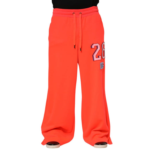 Dolce & Gabbana Orange Polyester Jogger Men Sweatpants Pants