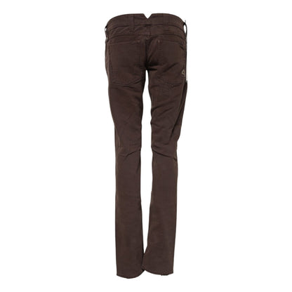 CYCLE Brown Cotton Low Waist Skinny Casual Jeans CYCLE