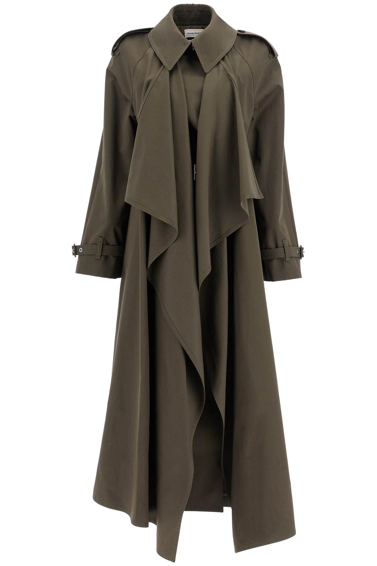 Alexander Mcqueen double-breasted trench coat with draped Jackets Alexander Mcqueen