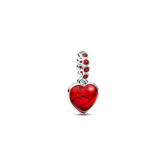 PANDORA CHARMS Mod. RED MURANO GLASS HEART DOUBLE DANGLE-0