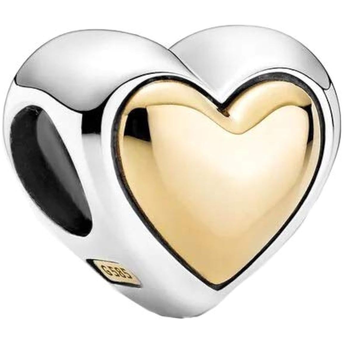 PANDORA CHARMS Mod. DOMED GOLDEN HEART DESIGNER FASHION JEWELLERY PANDORA