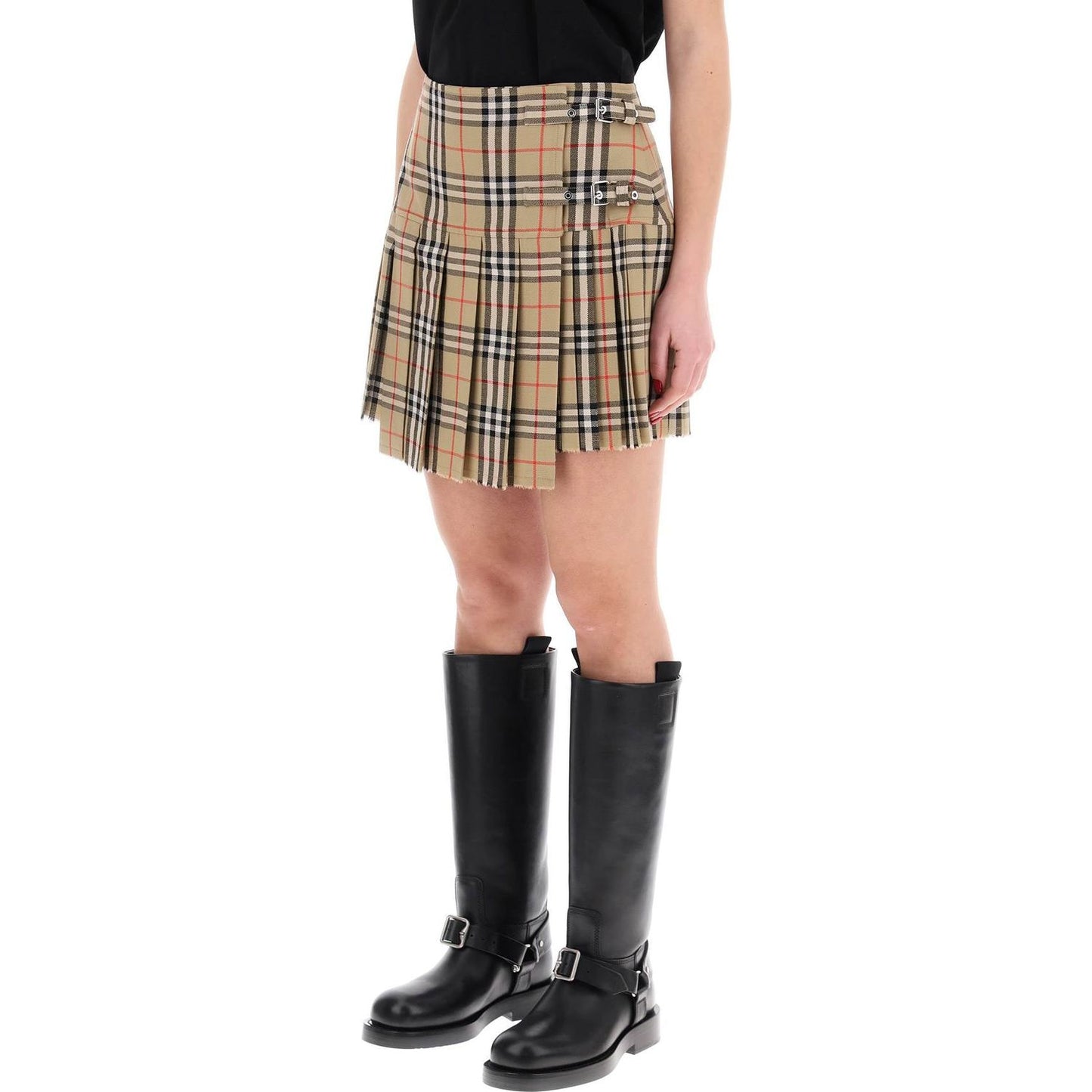 Burberry check wool kilt miniskirt Skirts Burberry