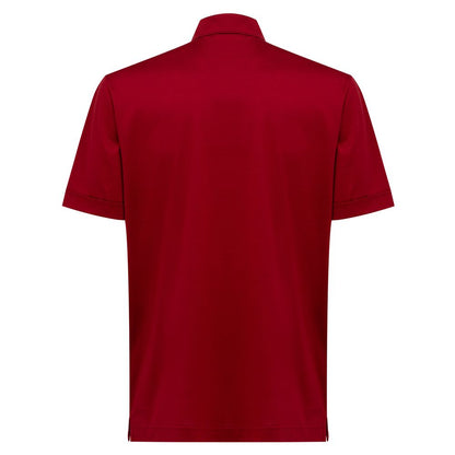 Canali Red Cotton Shortsleeve Shirt Canali