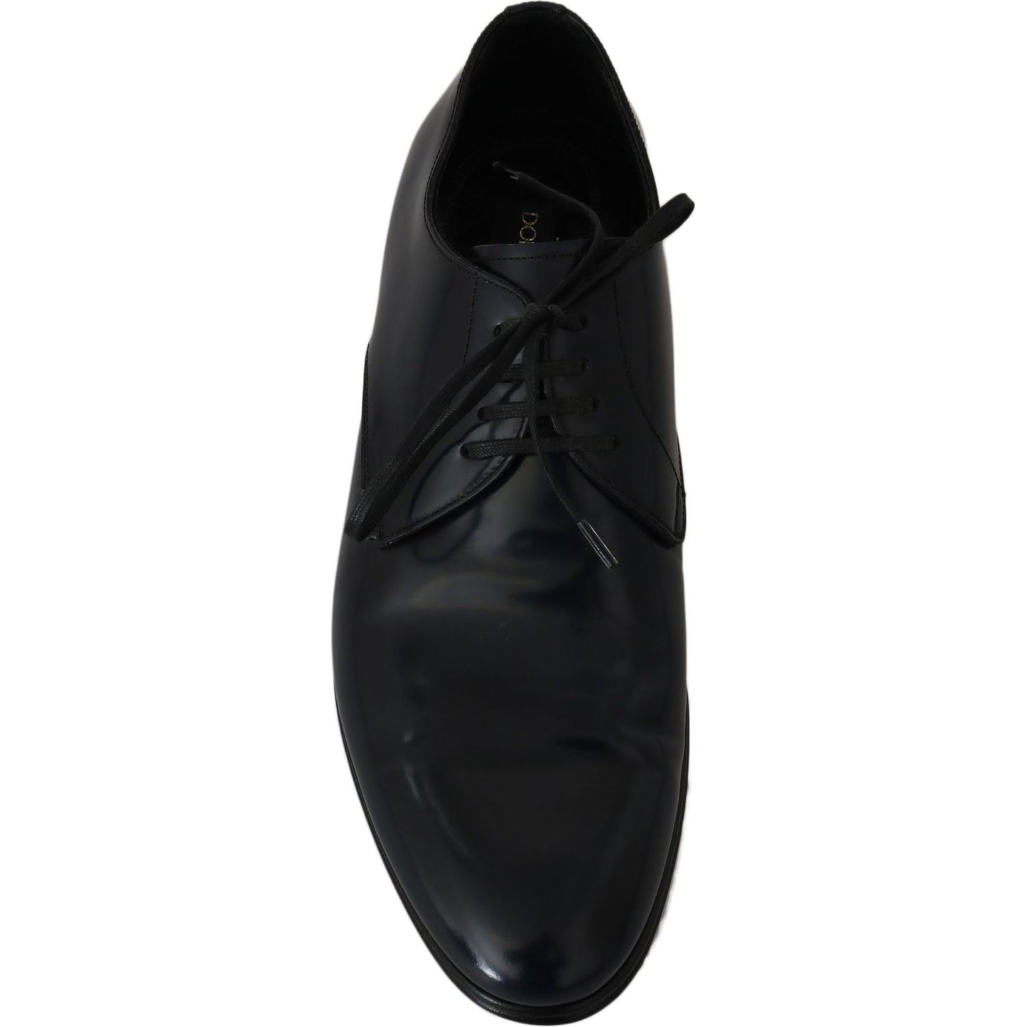 Dolce & Gabbana Elegant Dark Blue Leather Derby Dress Shoes Dolce & Gabbana