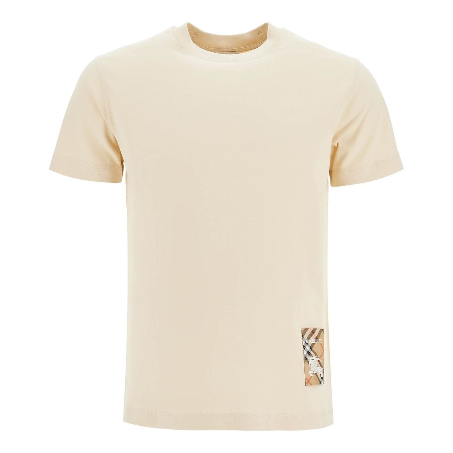 Burberry ered slim t-shirt with label and check Topwear Burberry