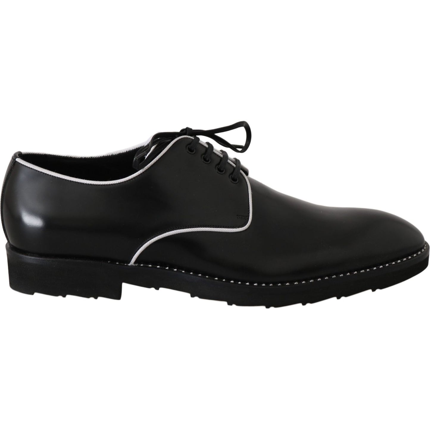 Dolce & Gabbana Elegant Black Leather Derby Dress Shoes Dolce & Gabbana