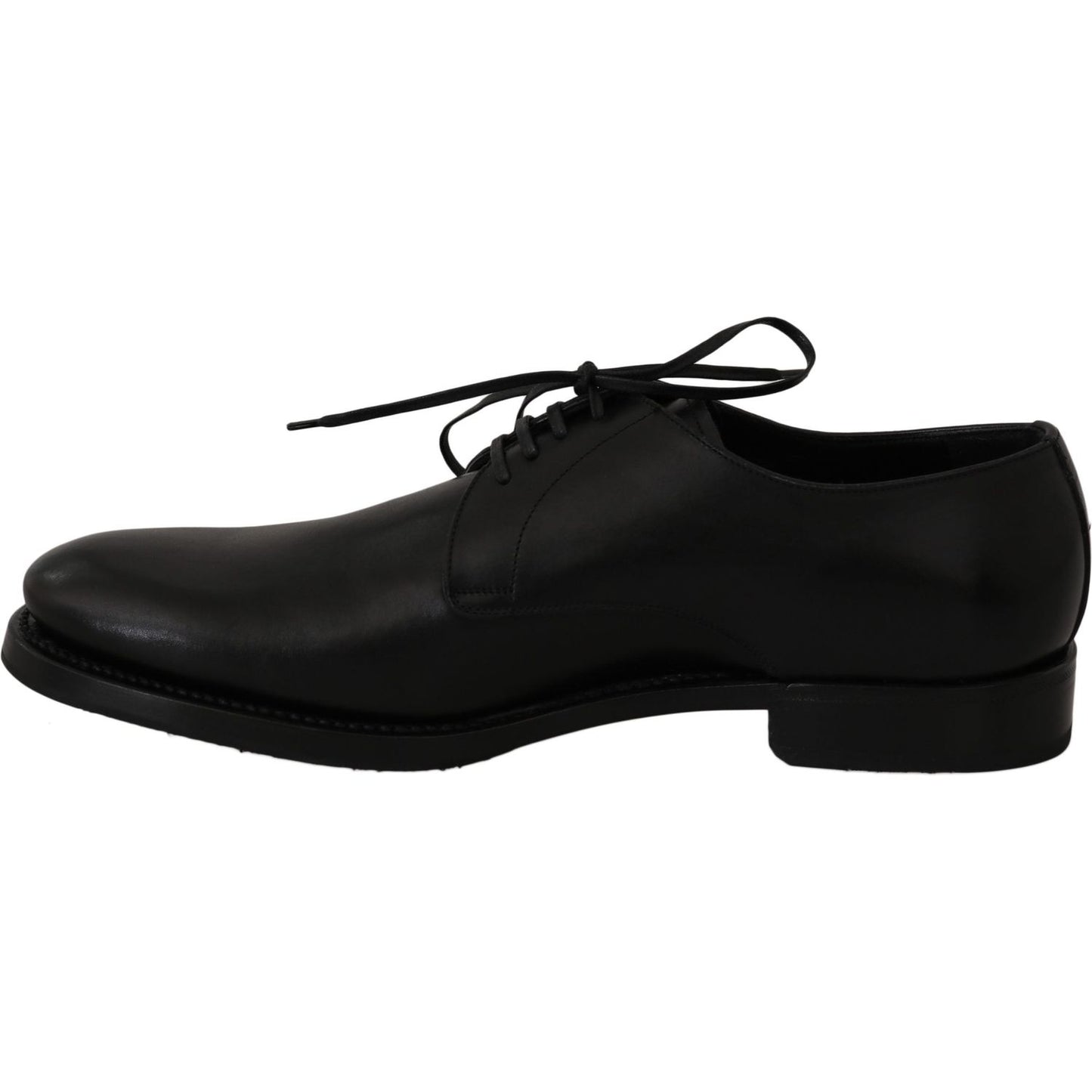 Dolce & Gabbana Elegant Black Leather Derby Dress Shoes Dress Shoes Dolce & Gabbana