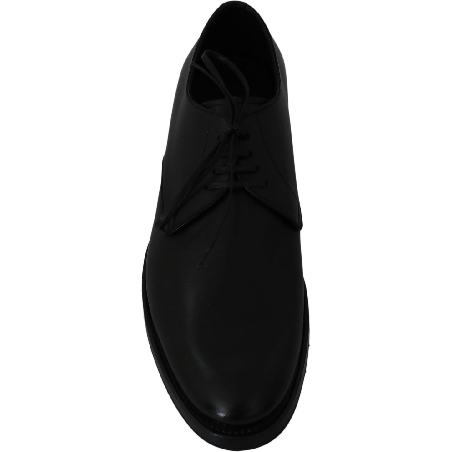 Dolce & Gabbana Elegant Black Leather Derby Dress Shoes Dress Shoes Dolce & Gabbana