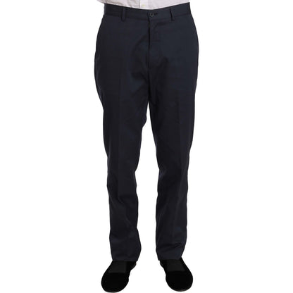 Romeo Gigli Two Piece 3 Button Cotton Blue Solid Suit