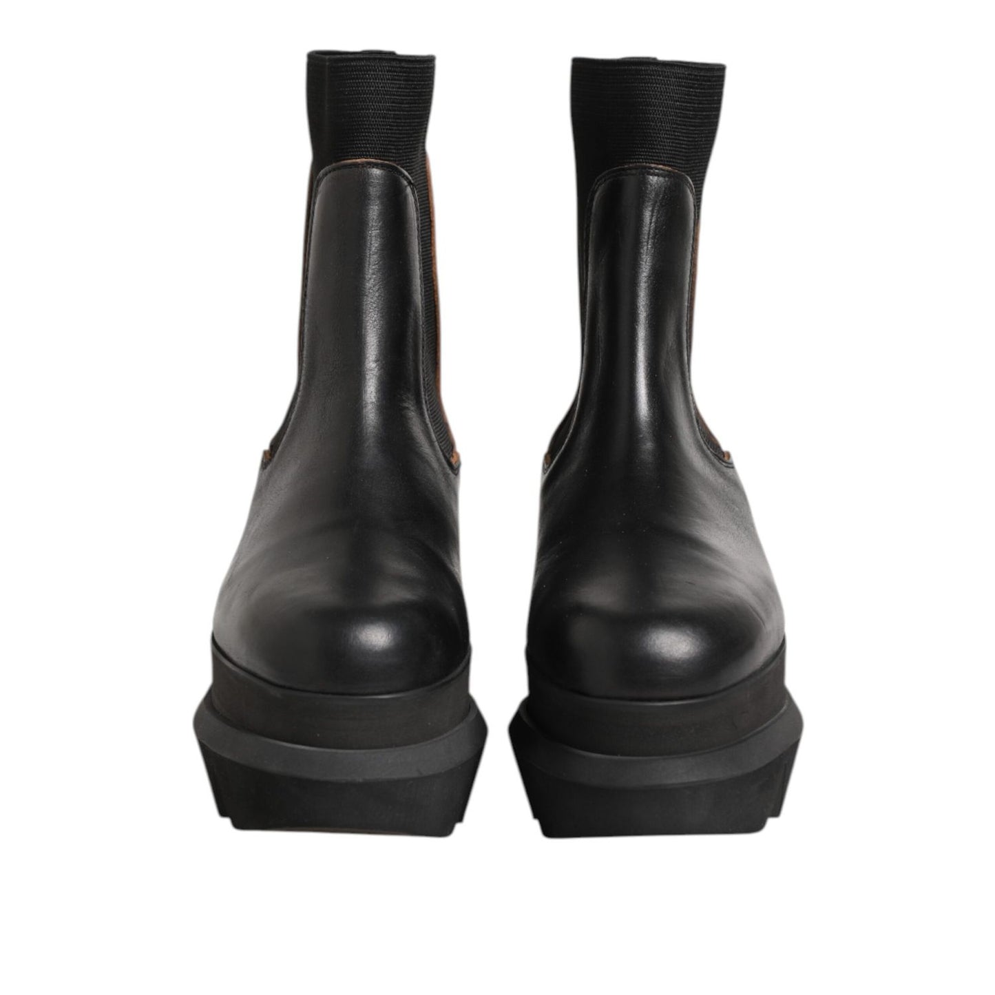 Sacai Black Chelsea Leather Pull On Women Ankle Boots Shoes Sacai