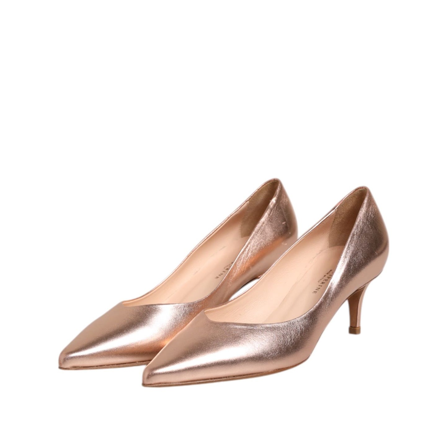 Prosperine Pink Leather Pumps Stiletto Heels Slip On Shoes Prosperine