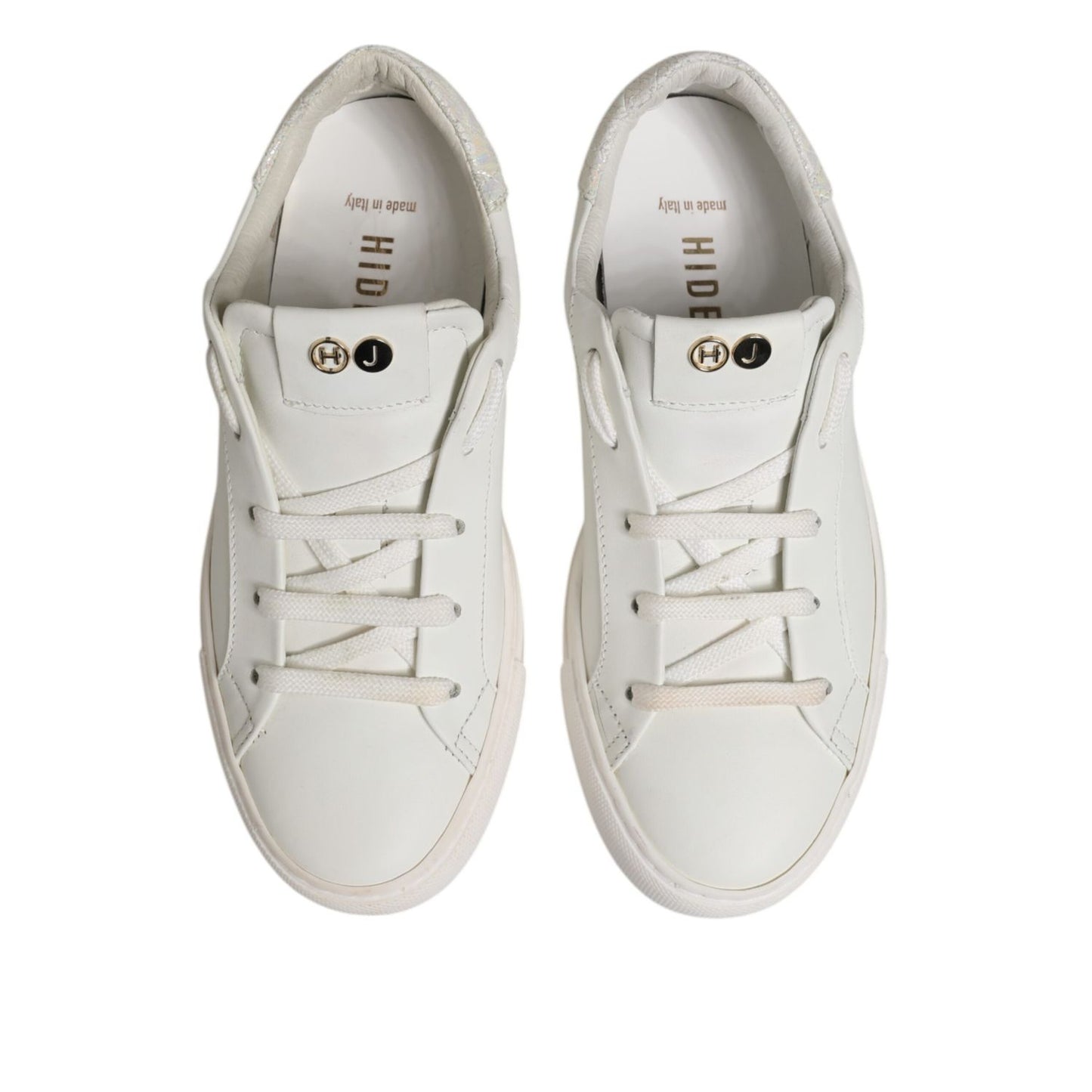 HIDE & JACK White Leather Low Top Lace Up Sneakers Shoes HIDE & JACK