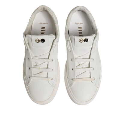 HIDE & JACK White Leather Low Top Lace Up Sneakers Shoes HIDE & JACK