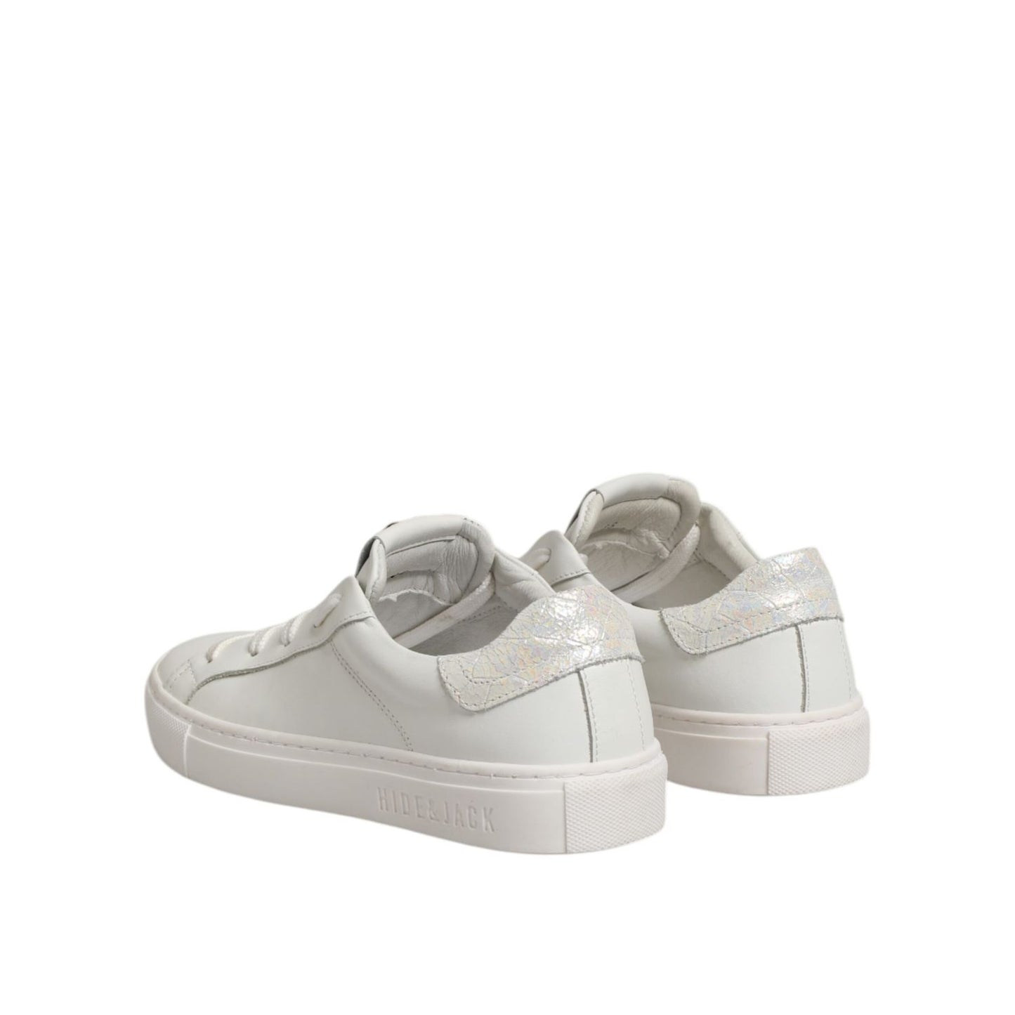 HIDE & JACK White Leather Low Top Lace Up Sneakers Shoes HIDE & JACK