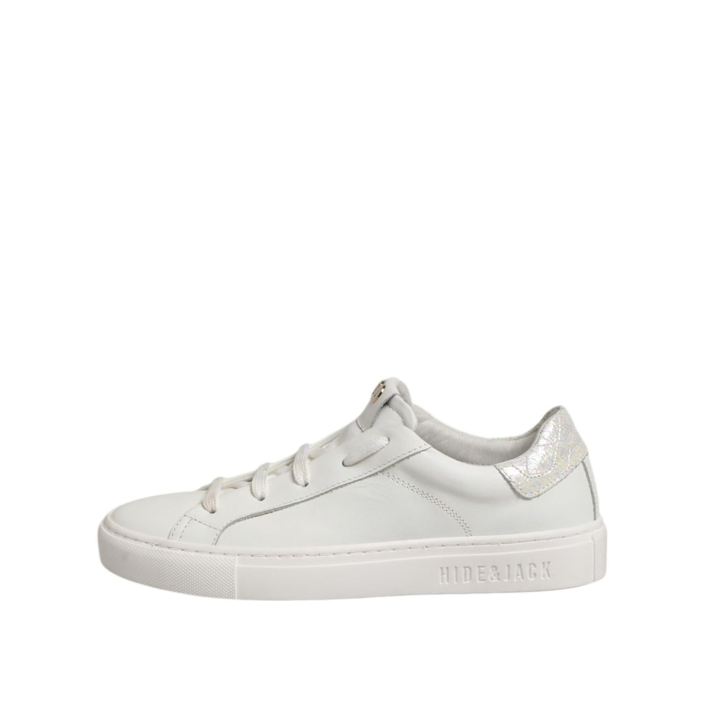 HIDE & JACK White Leather Low Top Lace Up Sneakers Shoes HIDE & JACK