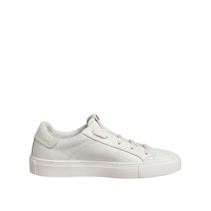 HIDE & JACK White Leather Low Top Lace Up Sneakers Shoes HIDE & JACK
