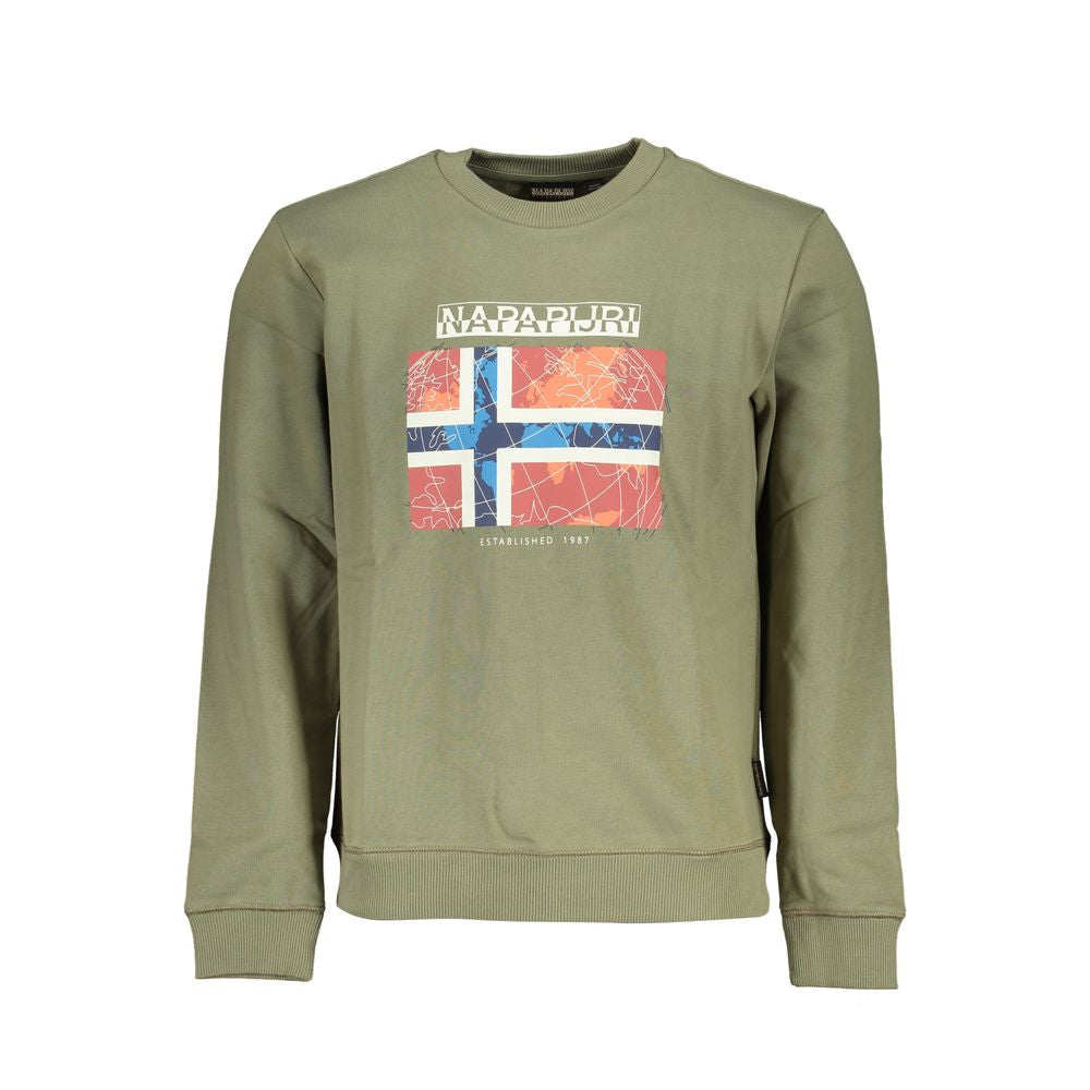 Napapijri Green Cotton Sweatshirt Napapijri