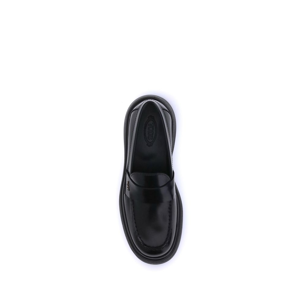 Tod's Black Rubber Platform Loafers