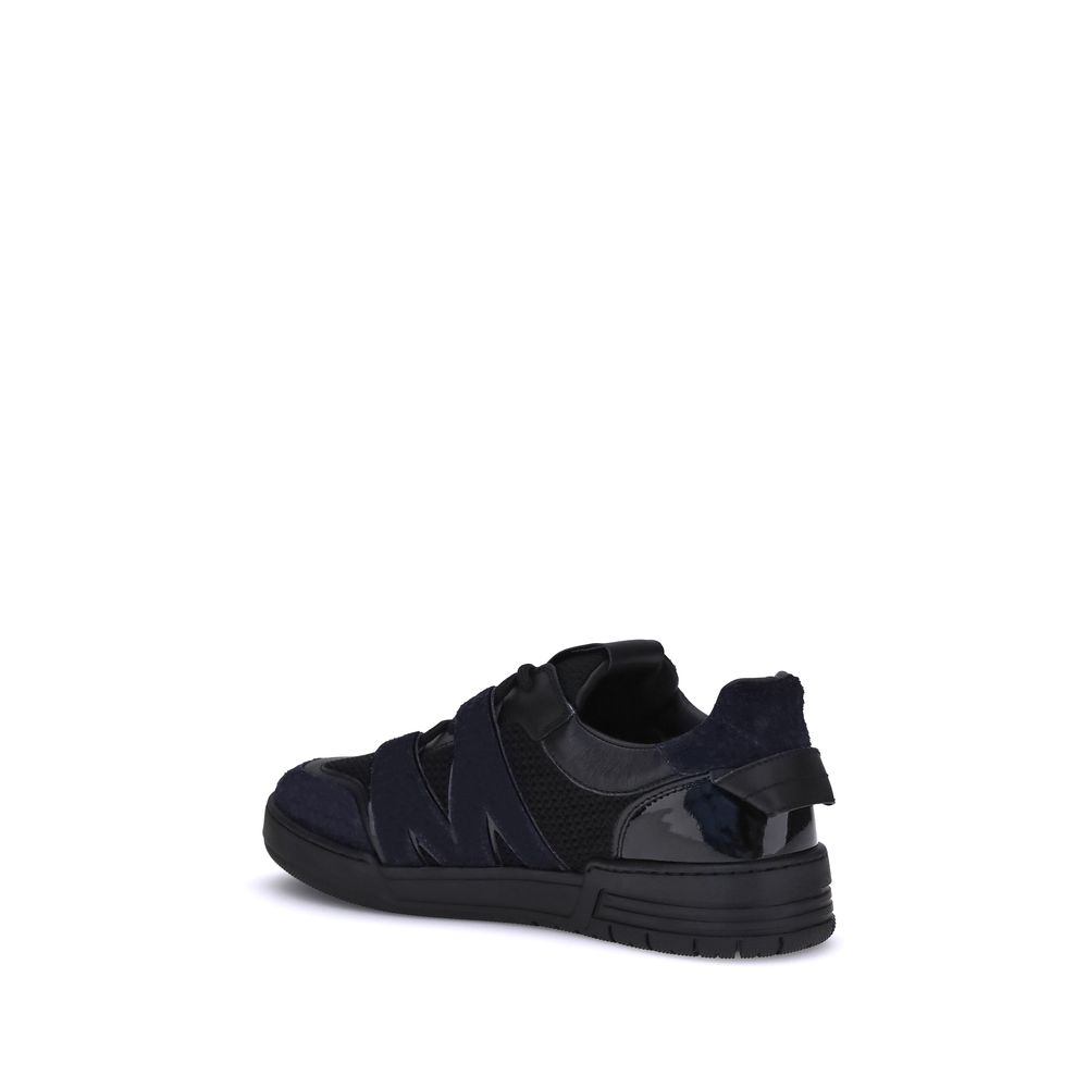Moschino Black Calf Leather Bos Taurus Athletic Sneakers