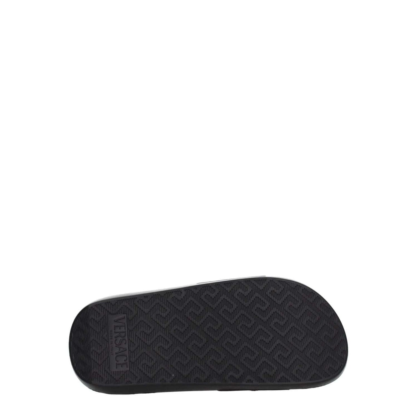 Versace Black Leather Slippers 1728,75667636384,Black,EU35/US5,EU36/US6,New with tags,Sandals - Shoes,Shoes,Slippers - Sandals - Shoes,Versace,Women