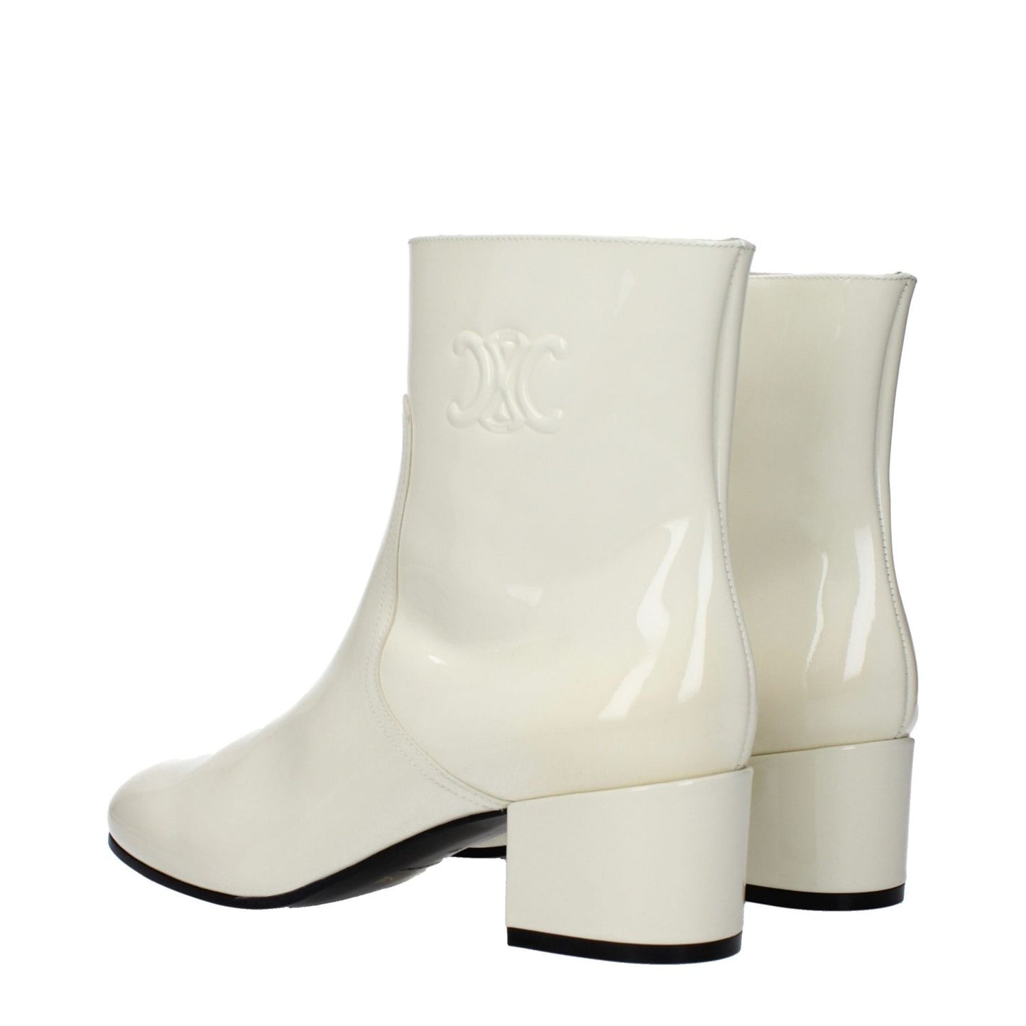 Celine Beige Leather Ankle Boots Celine
