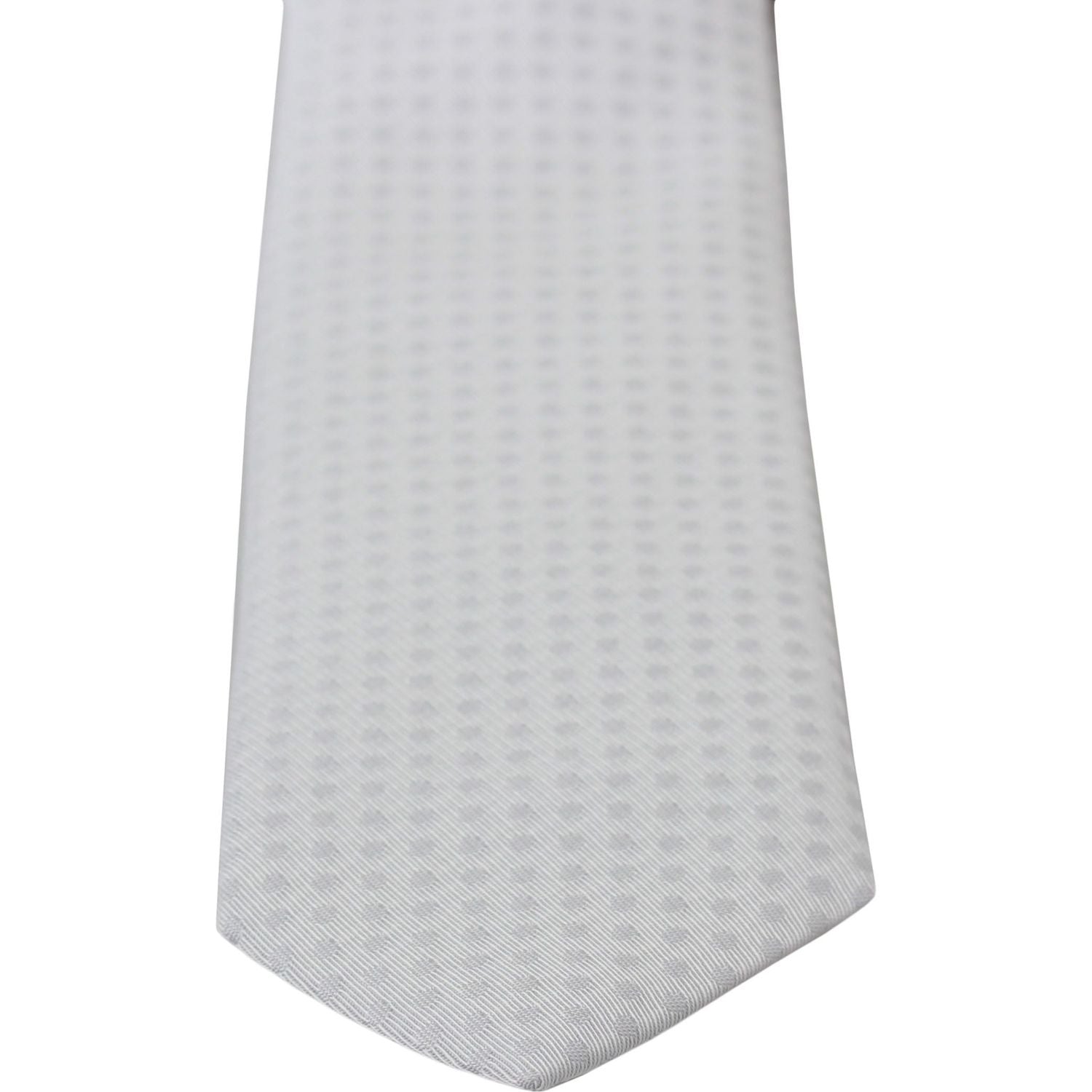 Dolce & Gabbana White Patterned Classic Mens Slim Necktie Tie