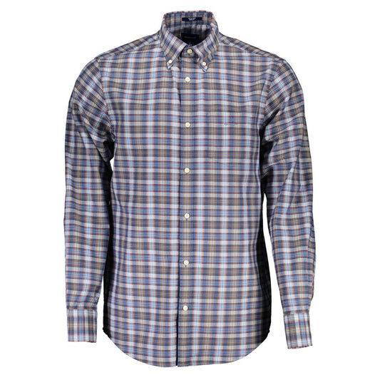 Gant Blue Cotton Men's Shirt 1728,67403481248,Blue,Clothing,Gant,Men,Men - Clothing,New with tags,Pattern - Shirts - Clothing,S,Shirts - Clothing,Shirts - Men - Clothing