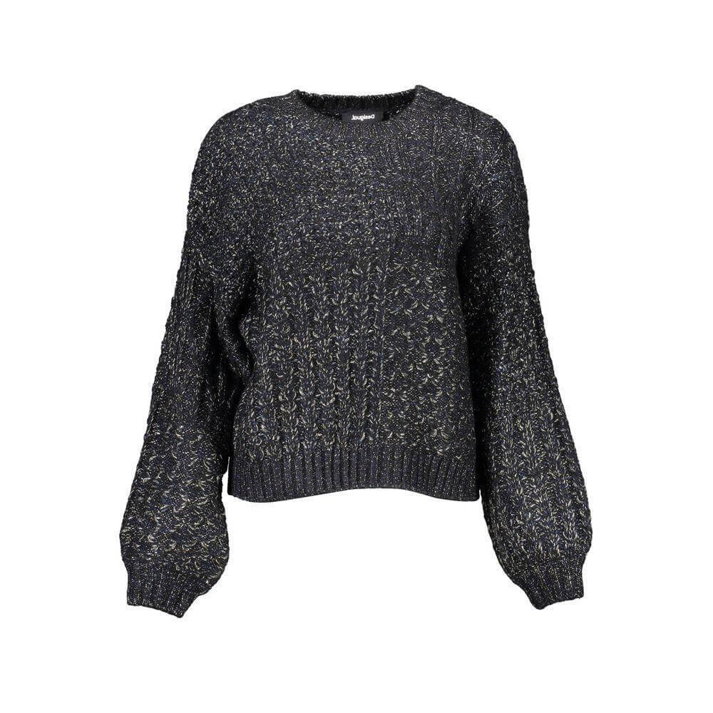 Desigual Black Acrylic Women Sweater 1728,67403481248,Black,Clothing,Desigual,L,New with tags,S,Sweaters - Clothing,Sweaters - Women - Clothing,Sweatshirts - Sweaters - Clothing,Women,Women - Clothing,XL