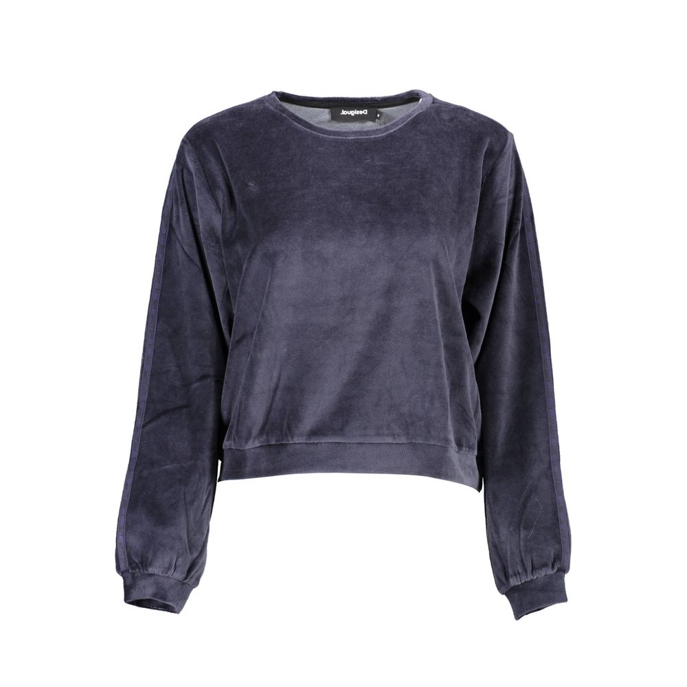 Desigual Blue Cotton Women Sweater 1728,67403481248,Blue,Clothing,Desigual,L,M,New with tags,S,Sweaters - Clothing,Sweaters - Women - Clothing,Sweatshirts - Sweaters - Clothing,Women,Women - Clothing