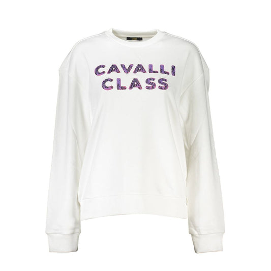 Cavalli Class Bianco Cotton Women Sweatshirt
