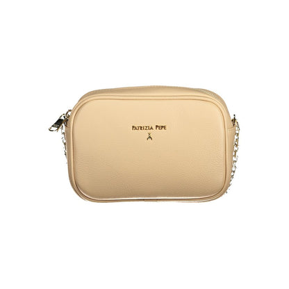 Patrizia Pepe Beige Leather Women Shoulder Bag