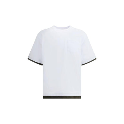 Sacai White Cotton T-Shirt Sacai