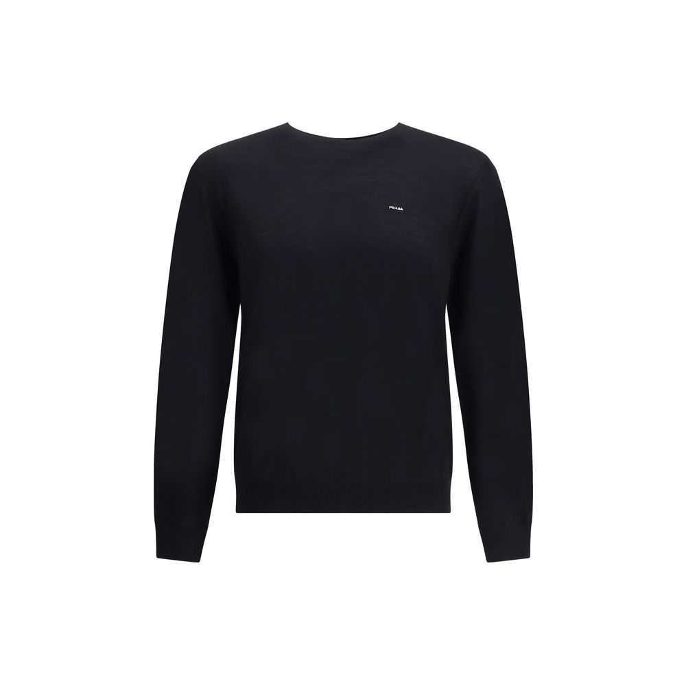 Prada Black Fleece Wool Sweatshirt