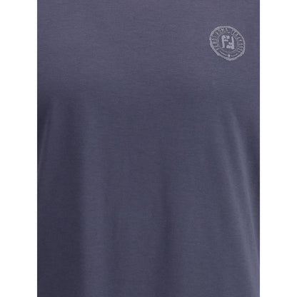 Fendi Blue Cotton T-Shirt Fendi