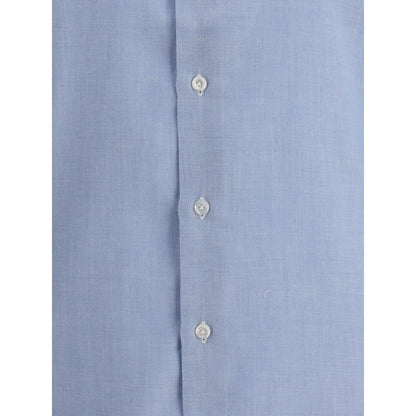 Finamore Light Blue Cotton Dress Shirt