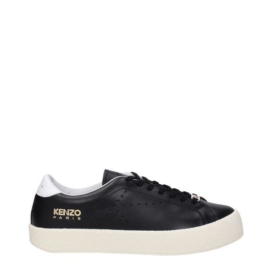 Kenzo Black Leather Low Top Sneakers