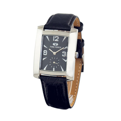 Time Force Black Leather Dress Watch