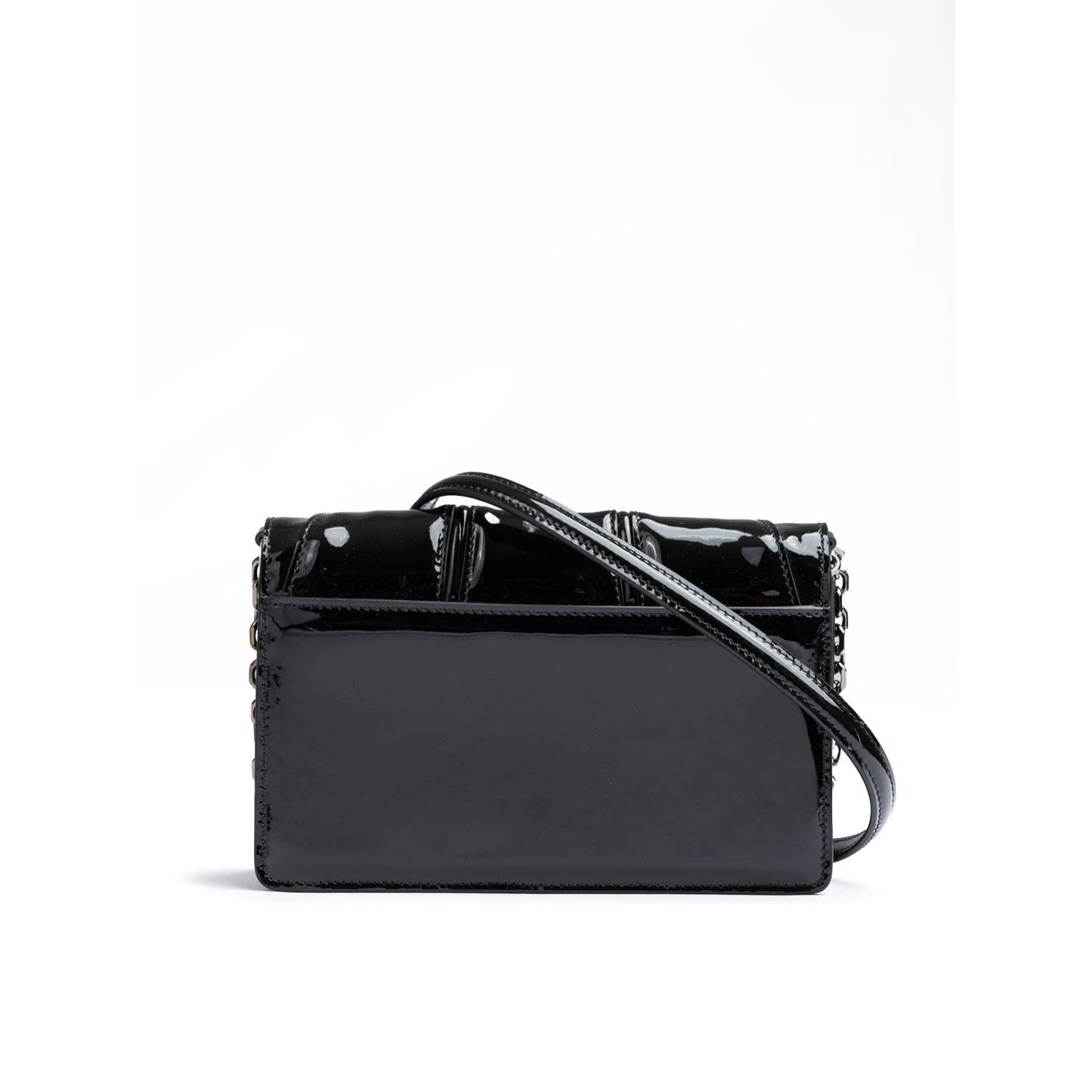 Ferrari Black GT patent leather bag with chain Ferrari