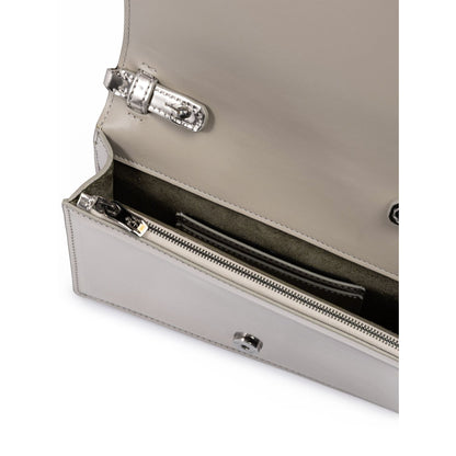 Ferrari Metal Silver GT patent leather bag with chain Ferrari