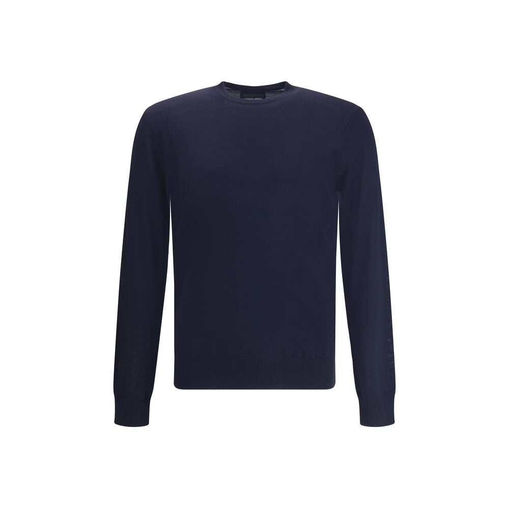 Giorgio Armani Blue Fleece Wool Sweatshirt
