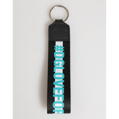 Dolce & Gabbana Multicolor Logo Polyester Brass Holder Keychain Keyring