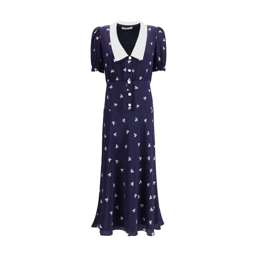 Alessandra Rich Blue Silk Casual Dress Alessandra Rich