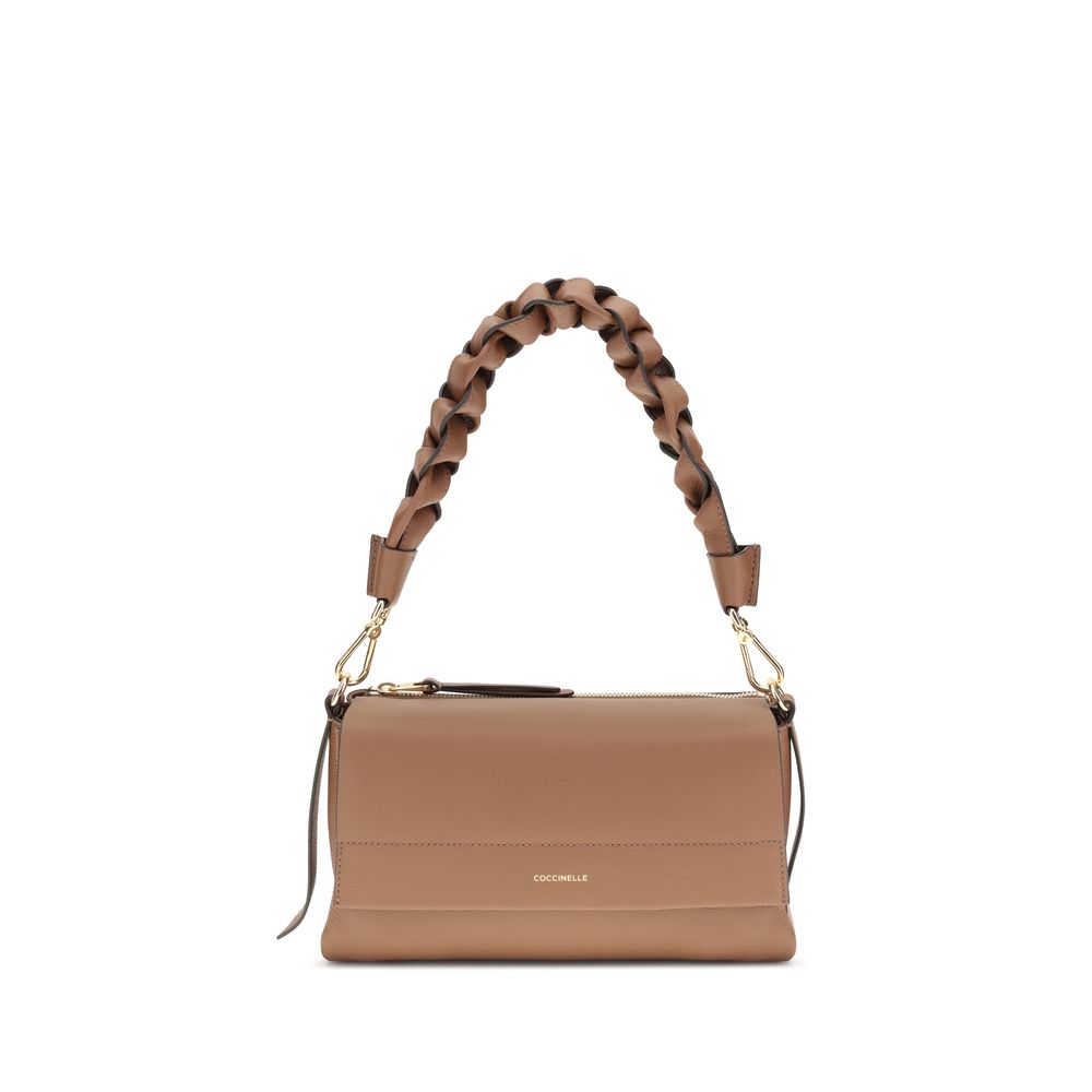 Coccinelle Beige Calf Leather Bos Taurus Shoulder Bag Coccinelle