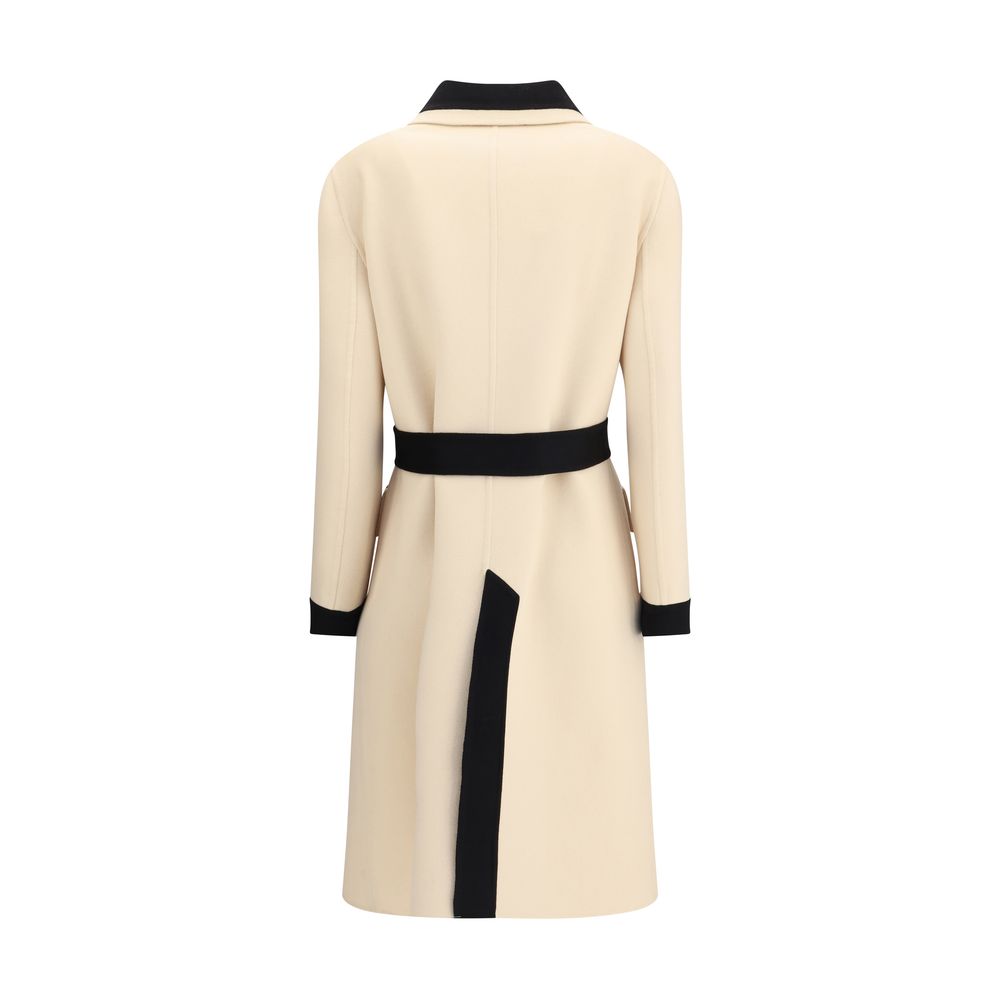 Valentino Cream Fleece Wool Coat Valentino