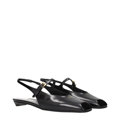 Prada Black Leather Flat Sandals 1728,75667636384,Black,EU36.5/US6.5,EU40/US10,Flat - Sandals - Shoes,New with tags,Prada,Sandals - Shoes,Shoes,Women