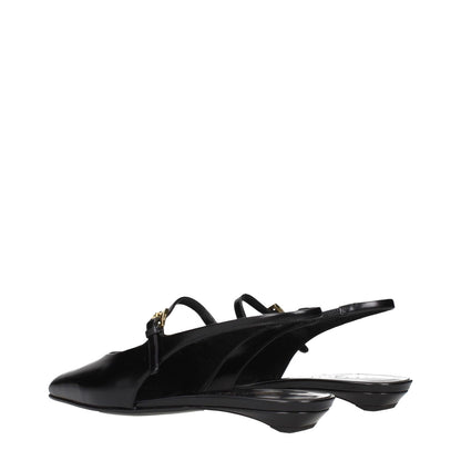 Prada Black Leather Flat Sandals 1728,75667636384,Black,EU36.5/US6.5,EU40/US10,Flat - Sandals - Shoes,New with tags,Prada,Sandals - Shoes,Shoes,Women